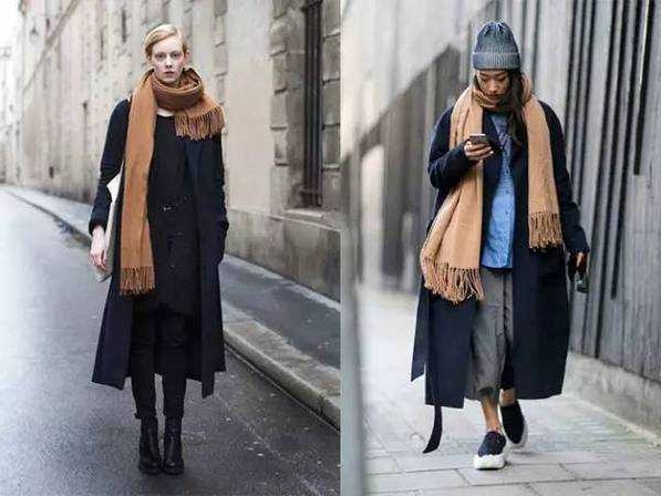 黑色大衣围巾搭配全攻略 穿出你的冬日精彩