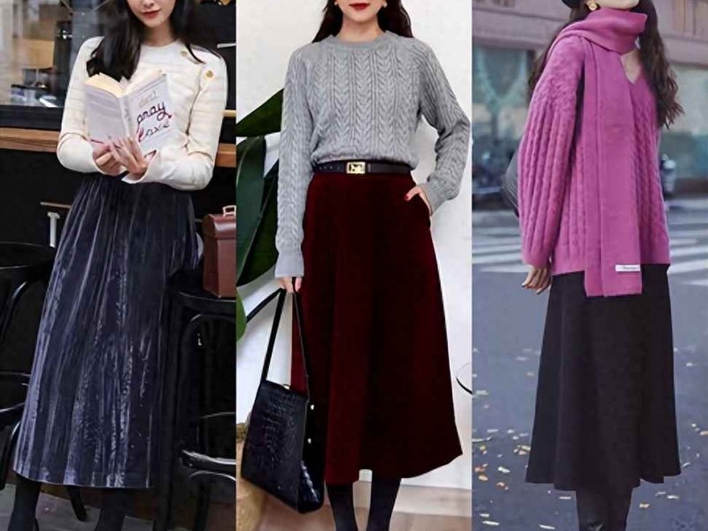 小个子女生秋冬穿搭攻略：毛衣配半裙，遮肉显高又高级