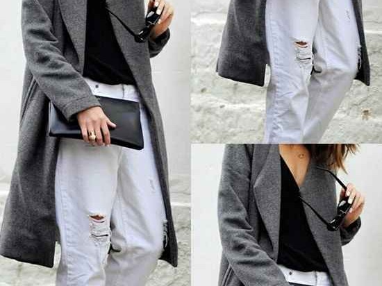 白色大衣配裤子高级攻略 这样穿告别臃肿路人感